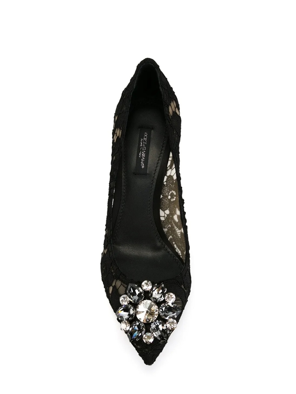 Dolce & Gabbana Bellucci Lace Embellished Jeweled Pump 38.5